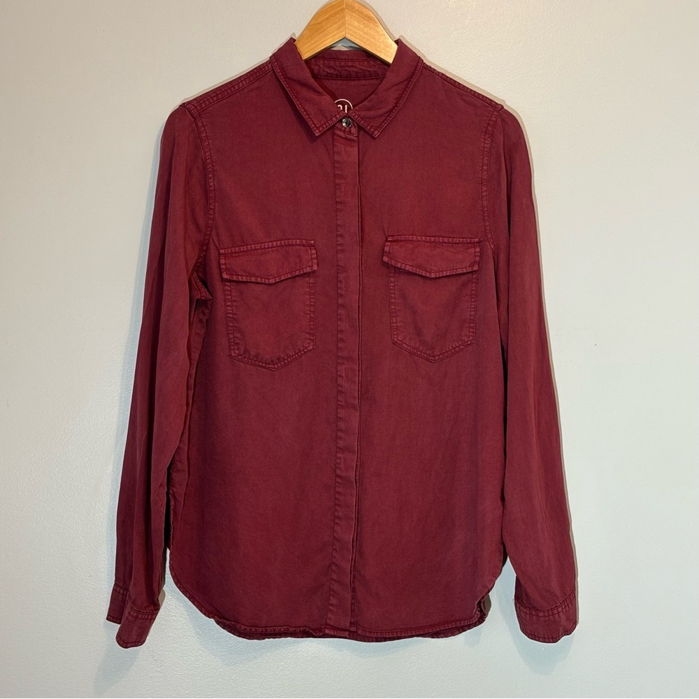 Ninety One “91” Burgundy Button Down Shirt Size S